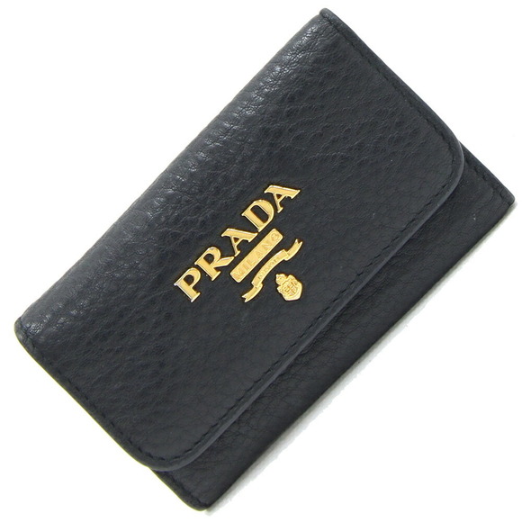 Prada Red Leather Case Keys Black - Picture 1 of 8